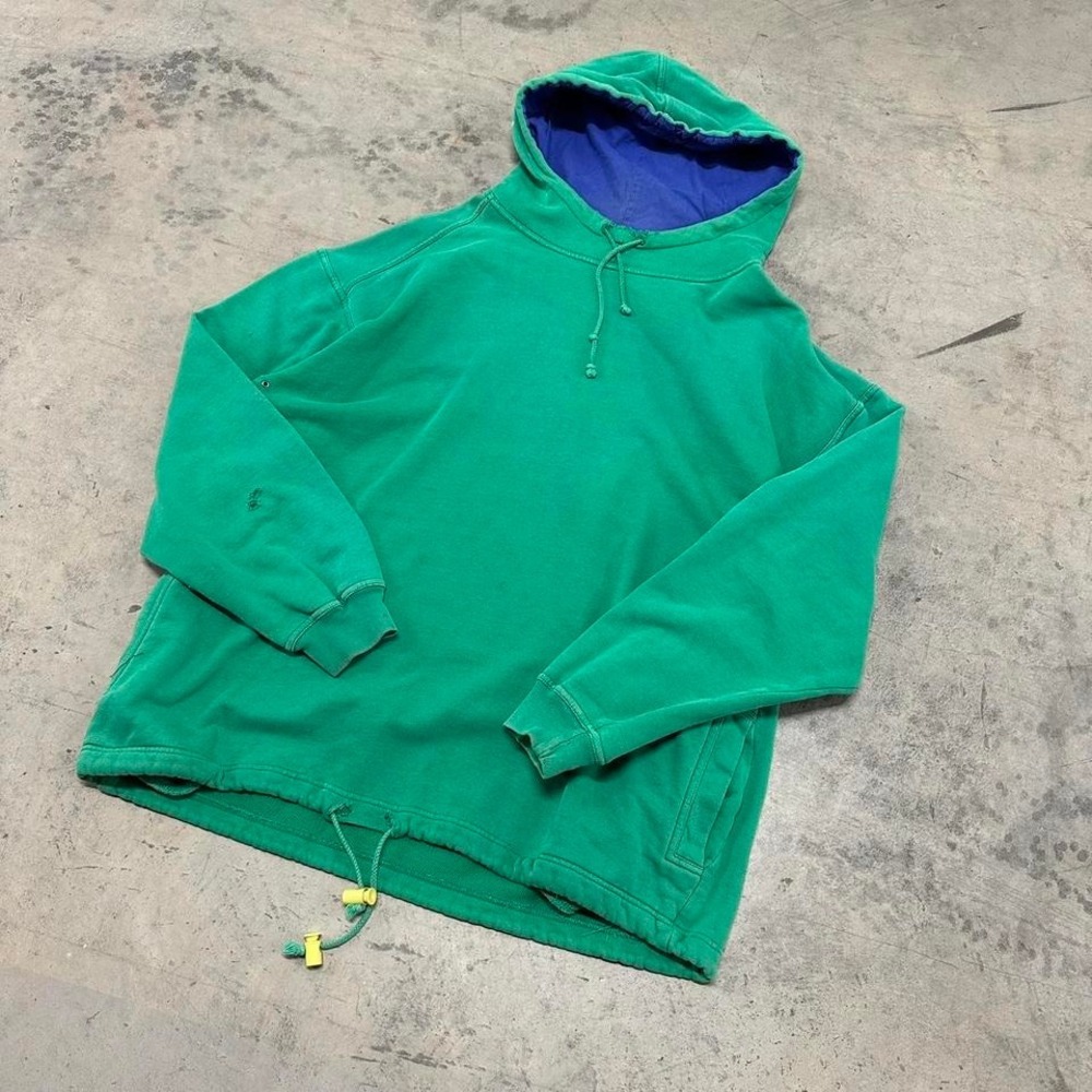 Vintage Oversized Faded Green Hoodie Skater Y2K Grunge - Picture 1 of 8